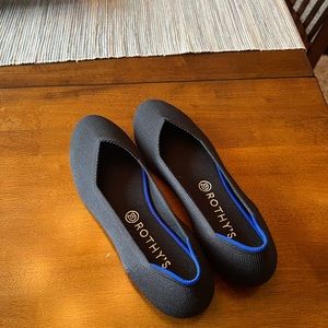 Rothy’s Black flats, rounded toe. Size 10.5
